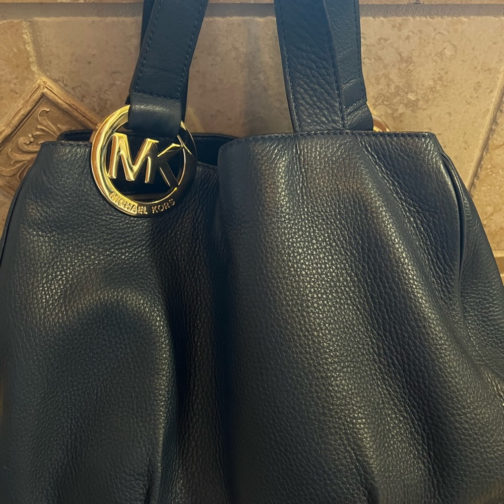 Authentic MK leather shoulder bag